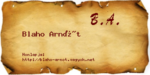 Blaho Arnót névjegykártya